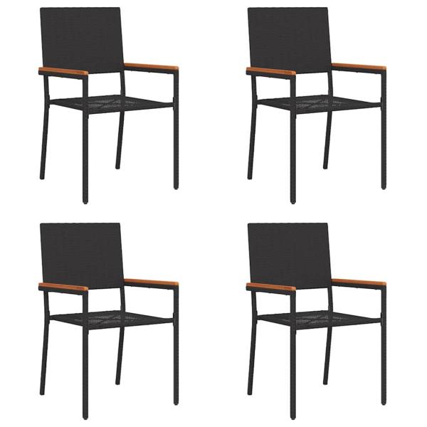 Outdoor-Stühle 4 pcs Creme, Braun