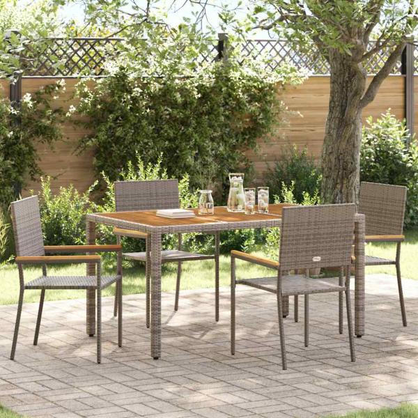 ARDEBO.de - Outdoor-Stühle 4 pcs Grau, Braun