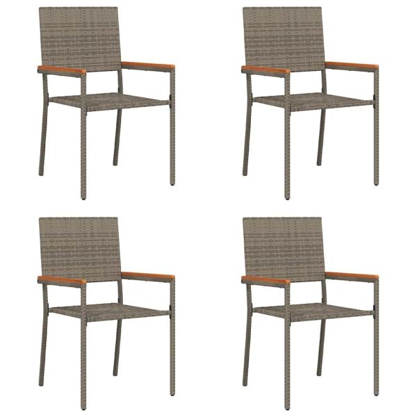 Outdoor-Stühle 4 pcs Grau, Braun