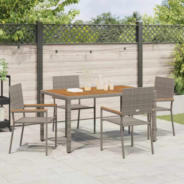 Outdoor-Stühle 4 pcs Grau, Braun