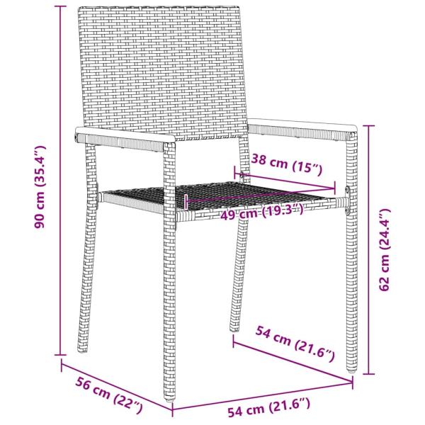 Outdoor-Stühle 4 pcs Grau, Braun
