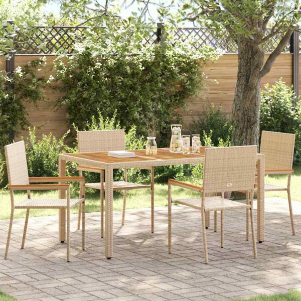 ARDEBO.de - Outdoor-Stühle 4 pcs Creme, Braun