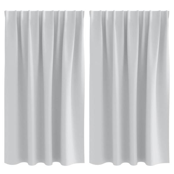 Vorhänge mit Vorhängen 2 pcs Hellgrau 140 x 140 cm Polyester