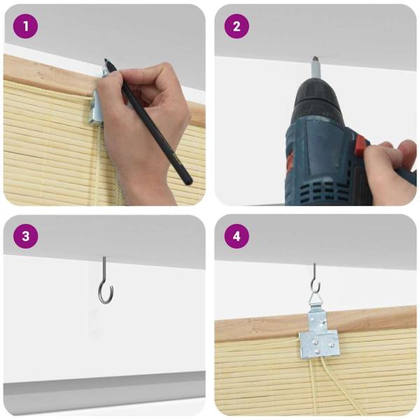 Fensterjalousien und -schattierungen Natur 60 x 160 cm Bambus