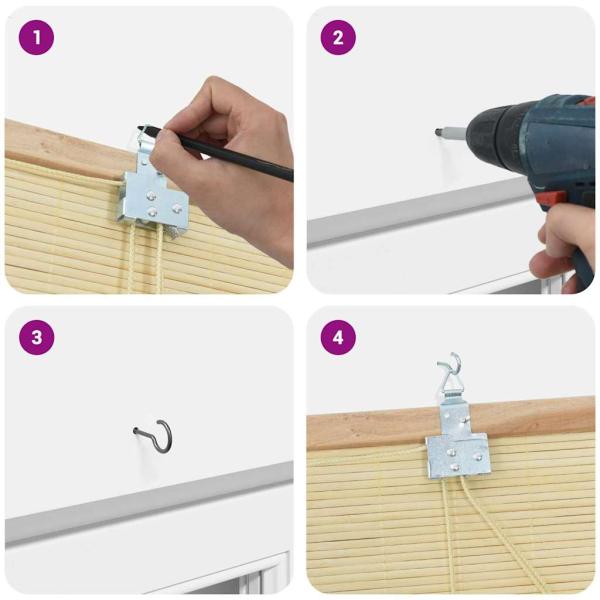 Fensterjalousien und -schattierungen Natur 60 x 160 cm Bambus