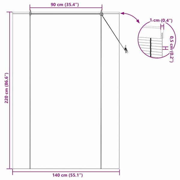 Rollo Natur 140 x 220 cm Bambus