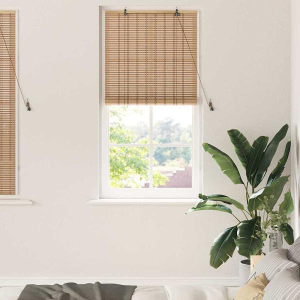 ARDEBO.de - Fensterjalousien & -schatten Hellbraun 80 x 160 cm Bambus