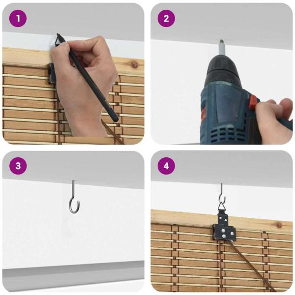 Fensterjalousien & -schatten Hellbraun 150 x 160 cm Bambus