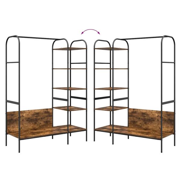 Kleiderständer mit Regalen Geräuchert Eiche 120x44x160 cm Holzwerkstoff