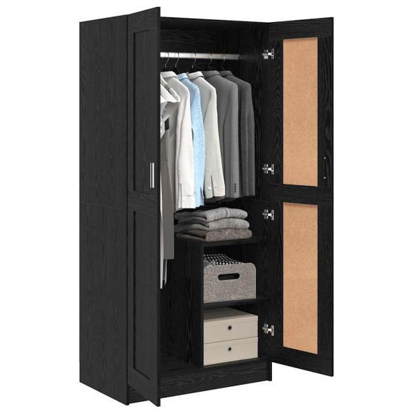 Kleiderschrank Schwarz Eiche 82,5 x 51,5 x 180 cm Holzwerkstoff
