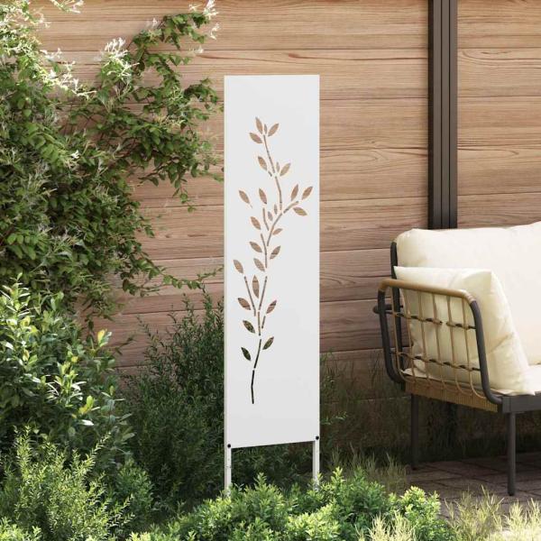 Garten dekoratives Panel Weiß 32 x 140 cm Kaltgewalzter Stahl