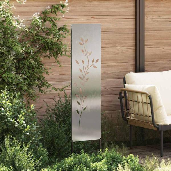 Garten dekoratives Panel Silber 32 x 140 cm Edelstahl