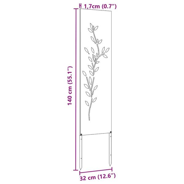Garten dekoratives Panel Silber 32 x 140 cm Edelstahl