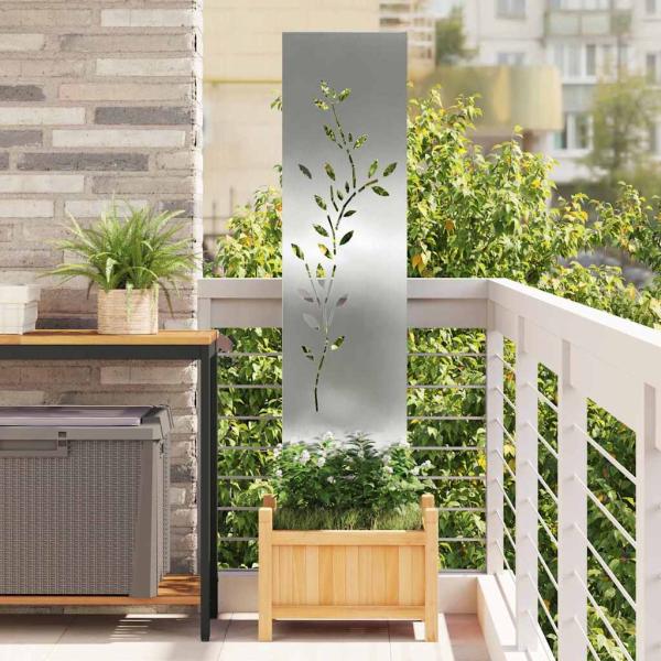 ARDEBO.de - Garten dekoratives Panel Silber 32 x 140 cm