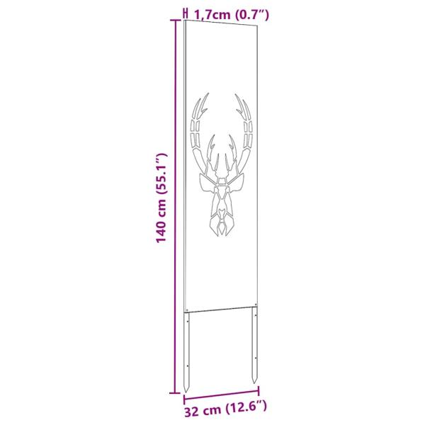 Garten dekoratives Panel Schwarz 32 x 140 cm