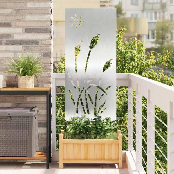 ARDEBO.de - Garten dekoratives Panel Silber 50 x 140 cm Edelstahl