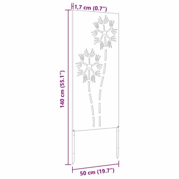 Garten dekoratives Panel Silber 50 x 140 cm Edelstahl