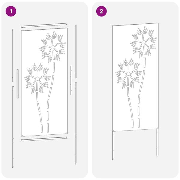 Garten dekoratives Panel Silber 50 x 140 cm Edelstahl