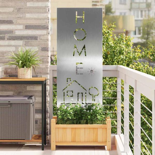 ARDEBO.de - Garten dekoratives Panel Silber 50 x 140 cm Edelstahl