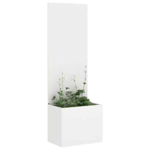 Blumentopf mit dekorativem Paneel Weiß 50 x 140 cm