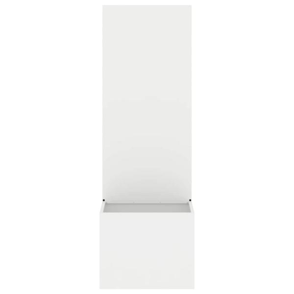 Blumentopf mit dekorativem Paneel Weiß 50 x 140 cm
