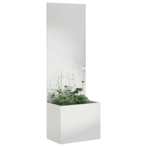 Blumentopf mit dekorativem Paneel Silber 50 x 140 cm