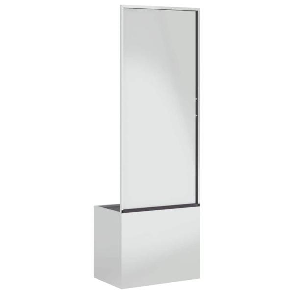 Blumentopf mit dekorativem Paneel Silber 50 x 140 cm