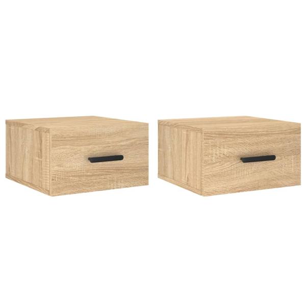 Wand-Nachttische 2 Stk. Sonoma-Eiche 35x35x20 cm
