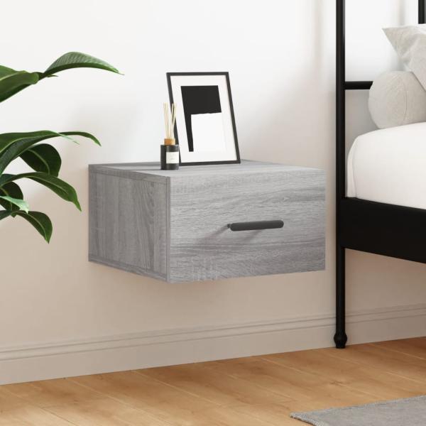 ARDEBO.de - Wand-Nachttisch Grau Sonoma 35x35x20 cm