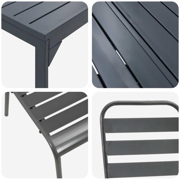 Garten Essgruppe 9 pcs Anthrazit Pulverbeschichteter Stahl
