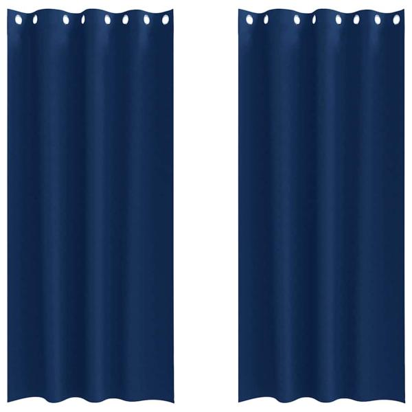 Vorhänge mit Vorhängen 2 pcs Dunkelblau 225 x 140 cm Polyester