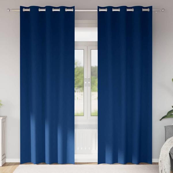 ARDEBO.de - Vorhänge mit Vorhängen 2 pcs Dunkelblau 260 x 140 cm Polyester