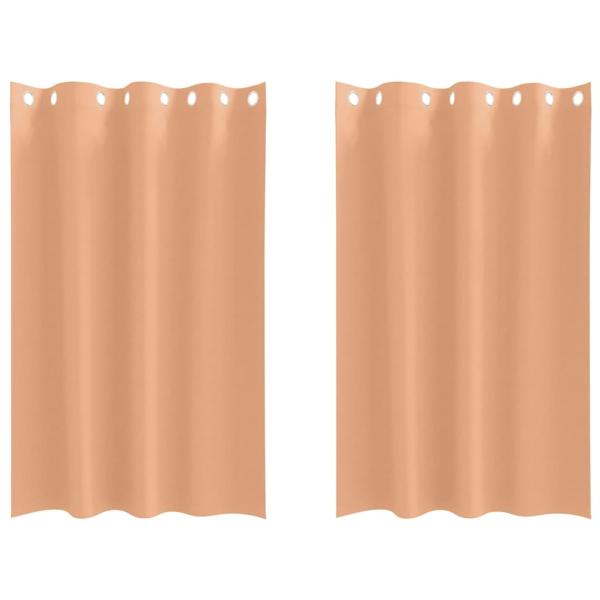 Vorhänge mit Vorhängen 2 pcs Hellbraun 175 x 140 cm Polyester