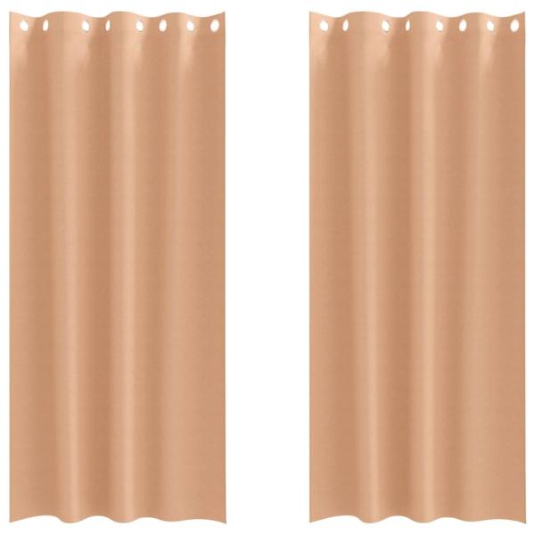 Vorhänge mit Vorhängen 2 pcs Hellbraun 245 x 140 cm Polyester