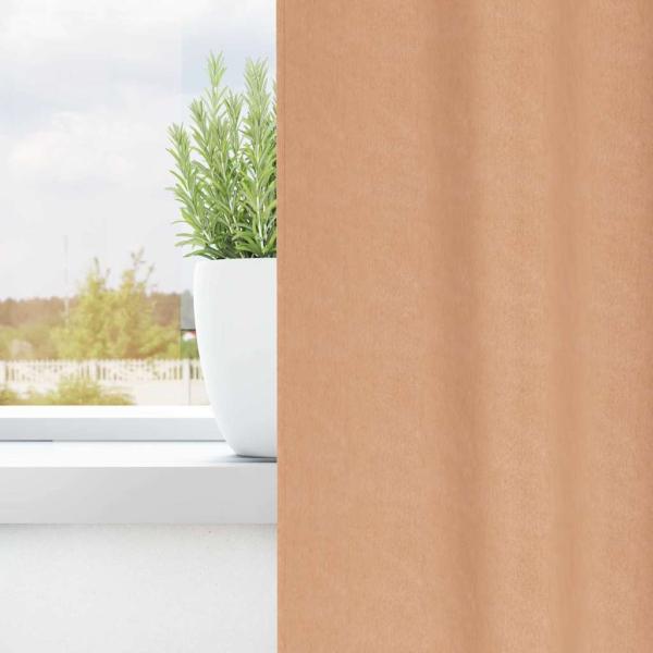 Vorhänge mit Vorhängen 2 pcs Hellbraun 245 x 140 cm Polyester
