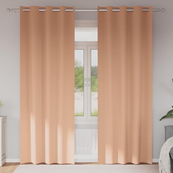 ARDEBO.de - Vorhänge mit Vorhängen 2 pcs Hellbraun 260 x 140 cm Polyester
