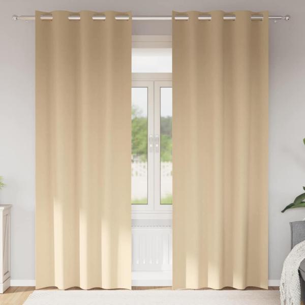 ARDEBO.de - Vorhänge mit Vorhängen 2 pcs Creme 225 x 140 cm Polyester