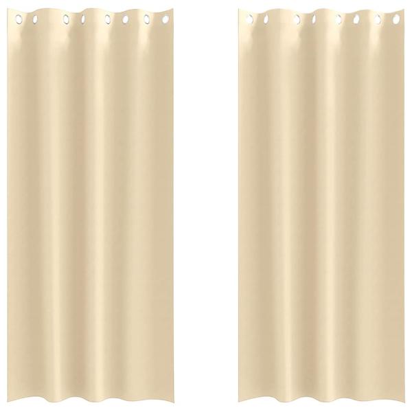 Vorhänge mit Vorhängen 2 pcs Creme 225 x 140 cm Polyester