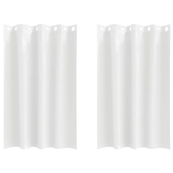 Vorhänge mit Vorhängen 2 pcs Reinweiß 175 x 140 cm Polyester