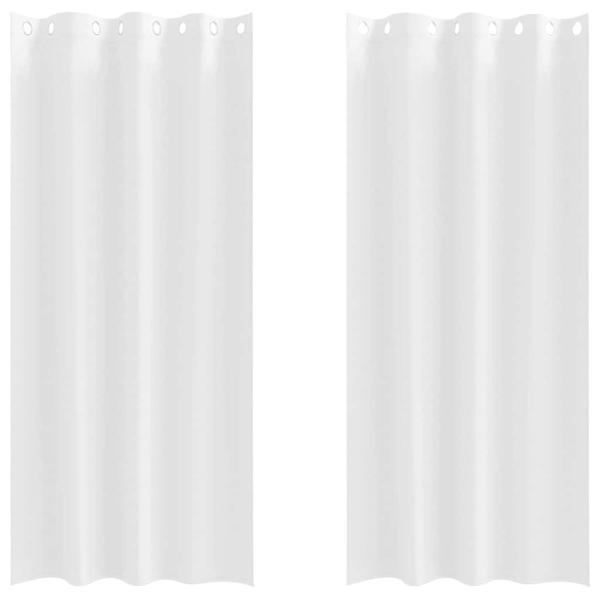 Vorhänge mit Vorhängen 2 pcs Reinweiß 225 x 140 cm Polyester