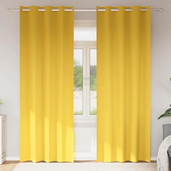 ARDEBO.de - Vorhänge mit Vorhängen 2 pcs Senfgelb 225 x 140 cm Polyester