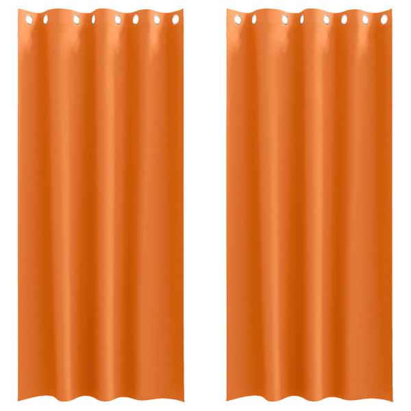 Vorhänge 2 pcs Leuchtendes Orange 225 x 140 cm Polyester
