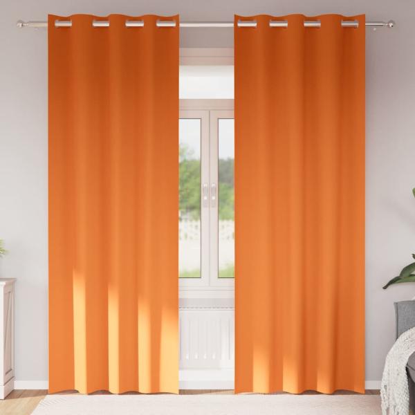 ARDEBO.de - Vorhänge 2 pcs Leuchtendes Orange 245 x 140 cm Polyester