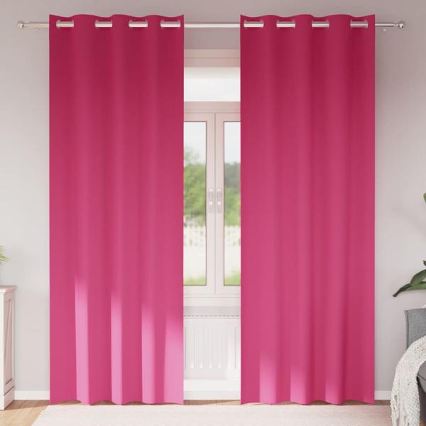 ARDEBO.de - Vorhänge 2 pcs Leuchtendes Pink 245 x 140 cm Polyester