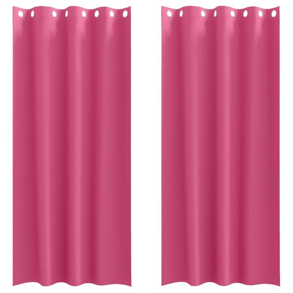 Vorhänge 2 pcs Leuchtendes Pink 260 x 140 cm Polyester