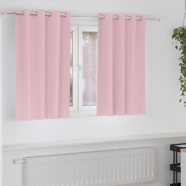 ARDEBO.de - Vorhänge mit Vorhängen 2 pcs Baby Pink 140 x 140 cm Polyester