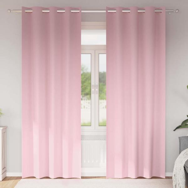 ARDEBO.de - Vorhänge mit Vorhängen 2 pcs Baby Pink 225 x 140 cm Polyester