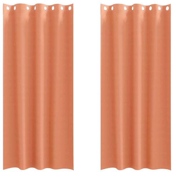Vorhänge mit Vorhängen 2 pcs Terrakotta 225 x 140 cm Polyester