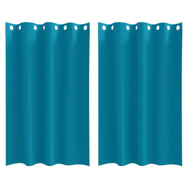 Vorhänge mit Vorhängen 2 pcs Türkis 175 x 140 cm Polyester
