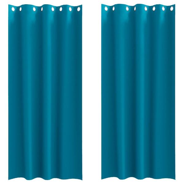 Vorhänge mit Vorhängen 2 pcs Türkis 225 x 140 cm Polyester